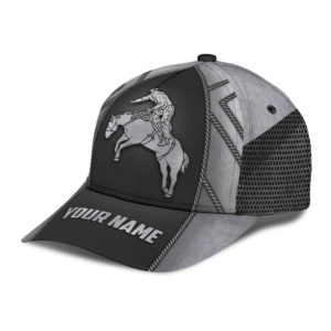 Personalized Name Rodeo All Over Printed 3D Cap Metal Pattern Horse Rider Product Photo