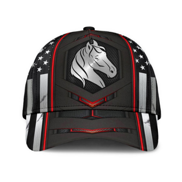 Personalized Name Rodeo American Horse Rider Red Black All Over Printed 3D Cap Product Photo