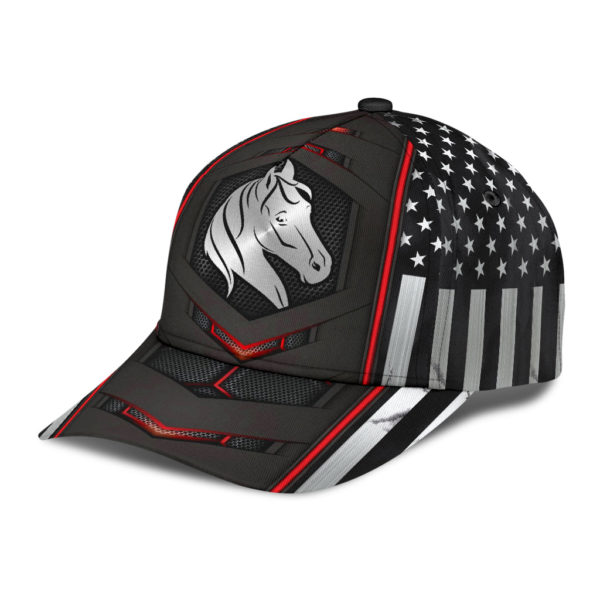 Personalized Name Rodeo American Horse Rider Red Black All Over Printed 3D Cap Product Photo