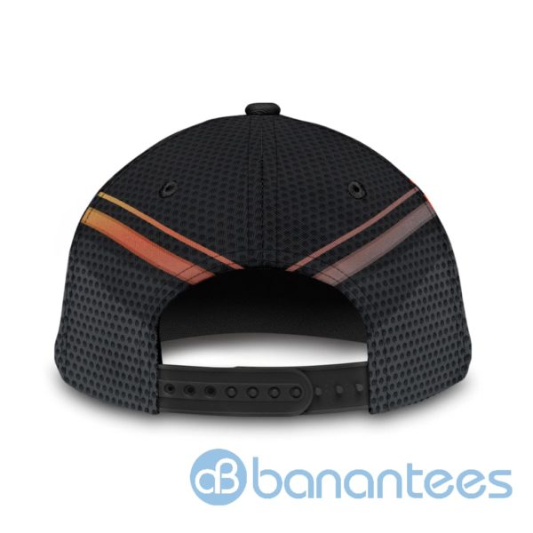 Personalized Name Trucker Black And Orange All Over Printed 3D Cap Product Photo