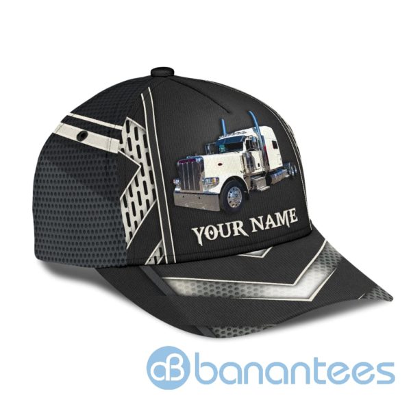 Personalized Name Trucker Black And White All Over Printed 3D Cap Product Photo