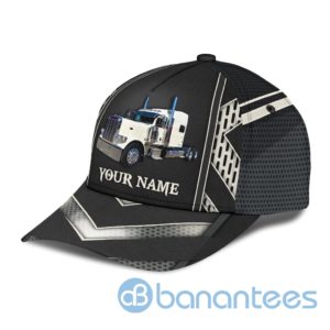 Personalized Name Trucker Black And White All Over Printed 3D Cap Product Photo