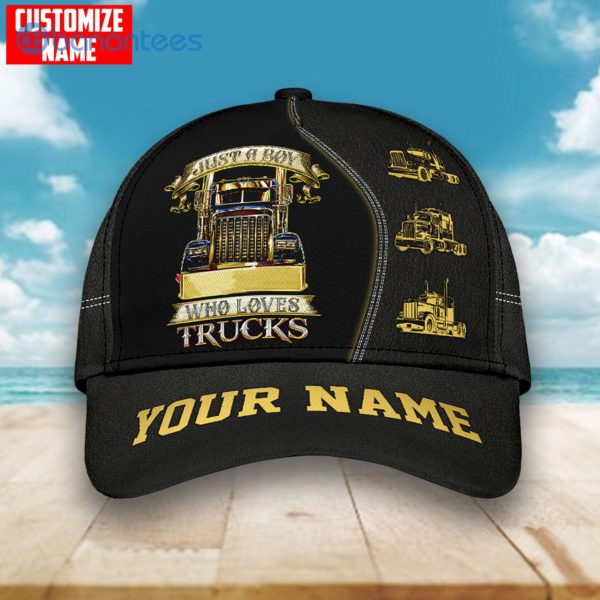Personalized Name Trucker Design Black All Over Printed 3D Cap Product Photo