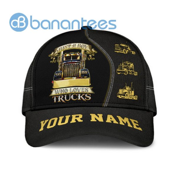 Personalized Name Trucker Design Black All Over Printed 3D Cap Product Photo