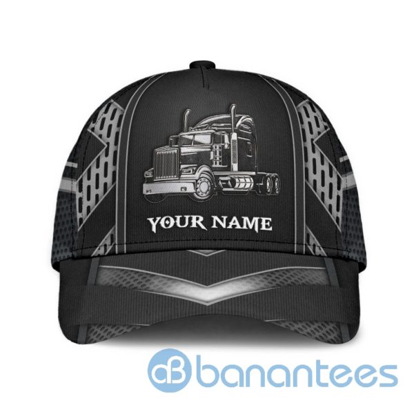 Personalized Name Trucker Grey All Over Printed 3D Cap Product Photo