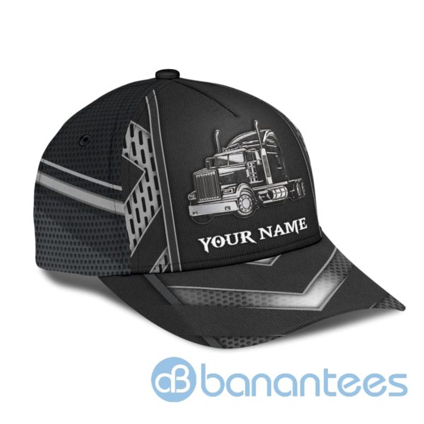 Personalized Name Trucker Grey All Over Printed 3D Cap Product Photo