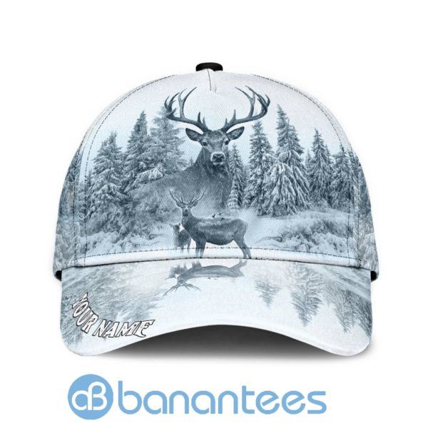 Personalized Name Whiteeer Hunting All Over Printed 3D Cap Product Photo