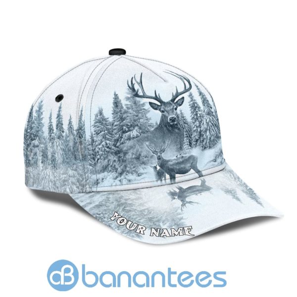 Personalized Name Whiteeer Hunting All Over Printed 3D Cap Product Photo
