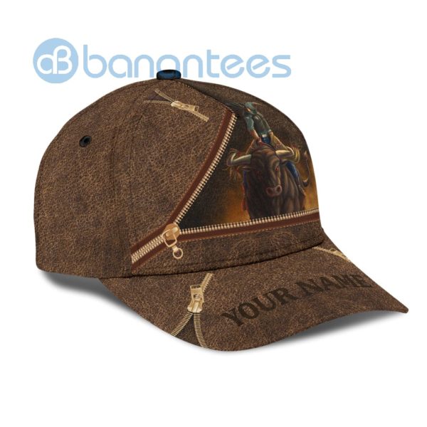 Personalized Name Zipper Bull Riding All Over Printed 3D Cap Product Photo