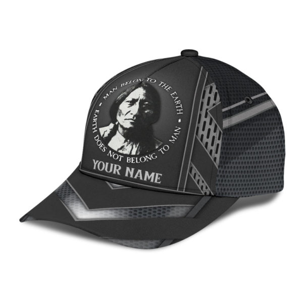 Personalized Native American Man Belongs To The Earth Printed Cap Product Photo