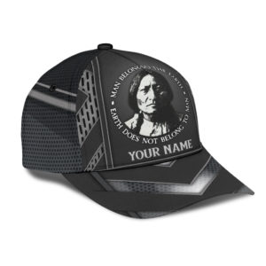 Personalized Native American Man Belongs To The Earth Printed Cap Product Photo