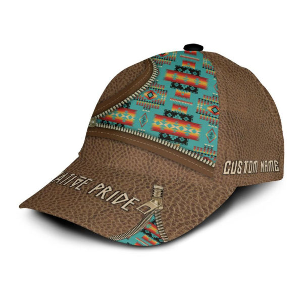 Personalized Native Pride Old Leather Zipper Printed Cap Product Photo