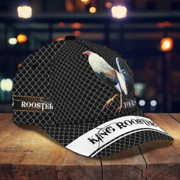 Personalized Rooster Black Full Printed 3D Cap Product Photo