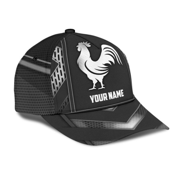 Personalized Rooster Black Full Printed 3D Cap Product Photo