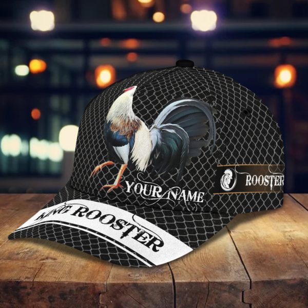 Personalized Rooster Black Full Printed 3D Cap Product Photo