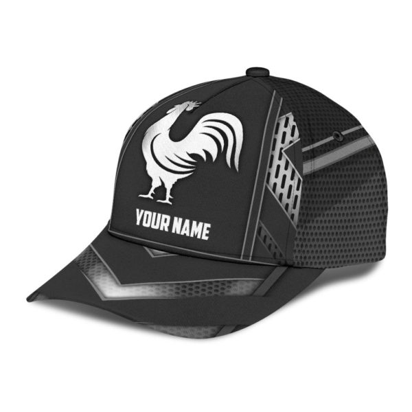 Personalized Rooster Black Full Printed 3D Cap Product Photo
