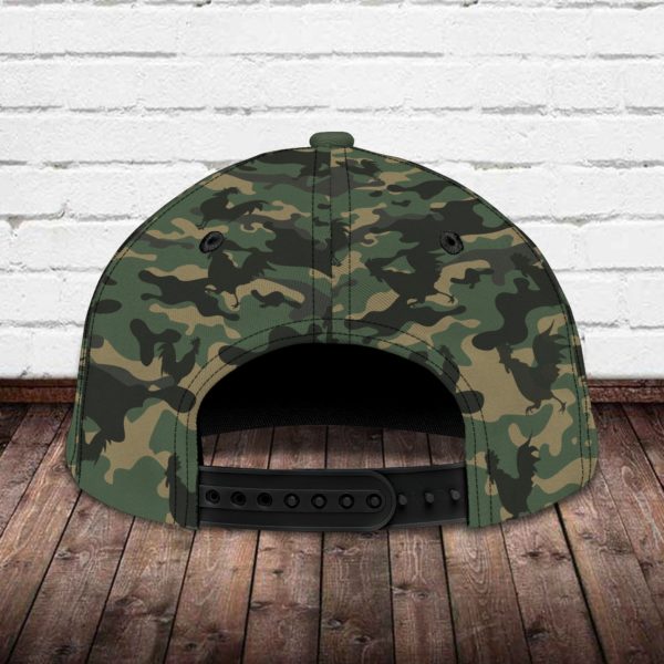 Personalized Rooster Camo Background Printed 3D Cap Product Photo