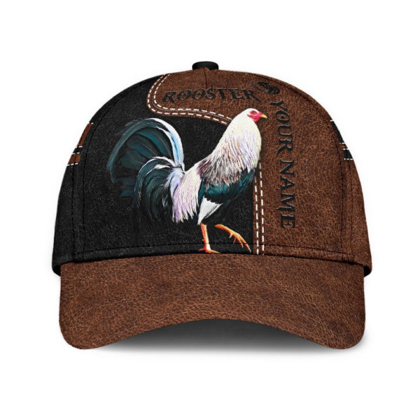 Personalized Rooster Leather All Over Printed 3D Cap Product Photo