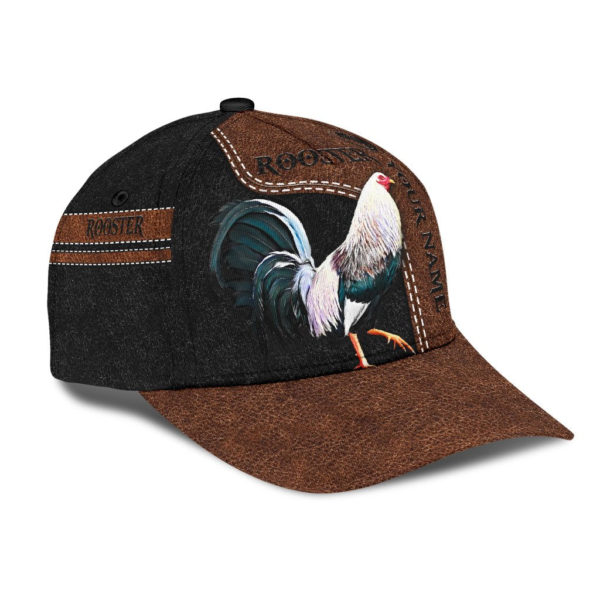 Personalized Rooster Leather All Over Printed 3D Cap Product Photo