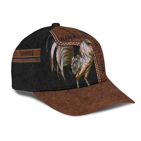 Personalized Rooster Leather All Over Printed 3D Cap Product Photo