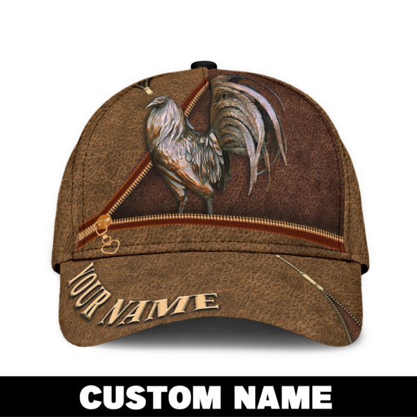 Personalized Rooster Zipper Full Printed 3D Cap Product Photo