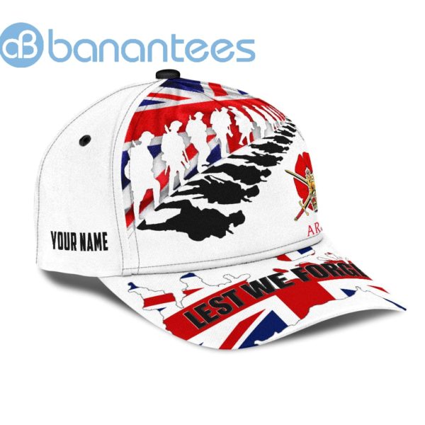 Personalized Uk Army Veteran Lest We Forget All Over Printed 3D Cap Product Photo