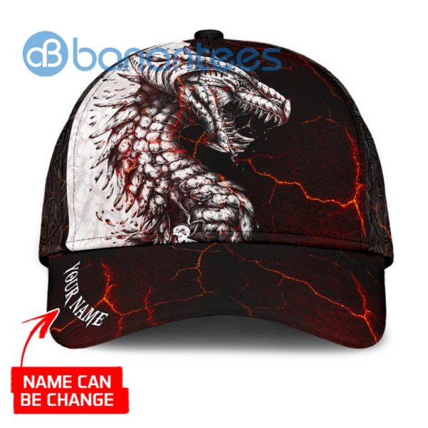 Personalized White Dragon Red Black All Over Printed 3D Cap Product Photo