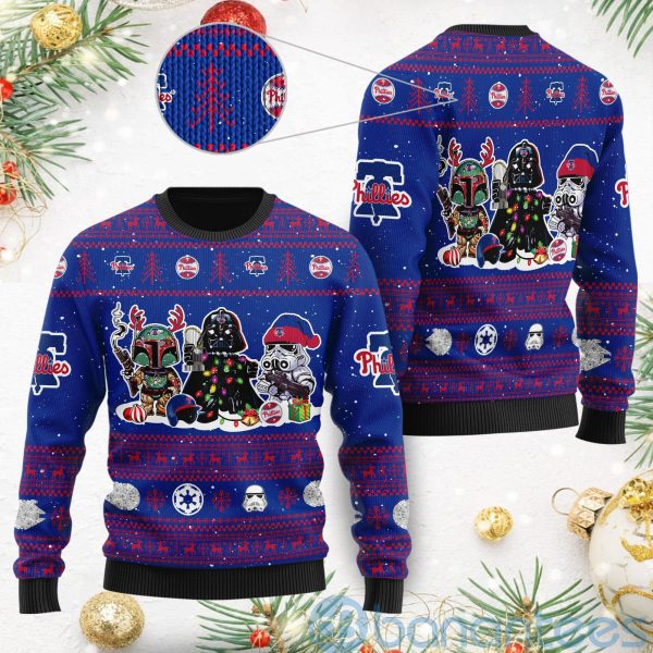Philadelphia Phillies Star Wars Ugly Christmas 3D Sweater Product Photo