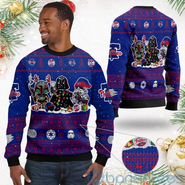Philadelphia Phillies Star Wars Ugly Christmas 3D Sweater Product Photo