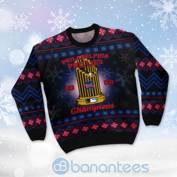Philadelphia Phillies World Series Champions Ugly Christmas 3D Sweater Product Photo