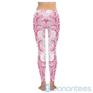 Pink Snakeskin Print Leggings For Women Product Photo
