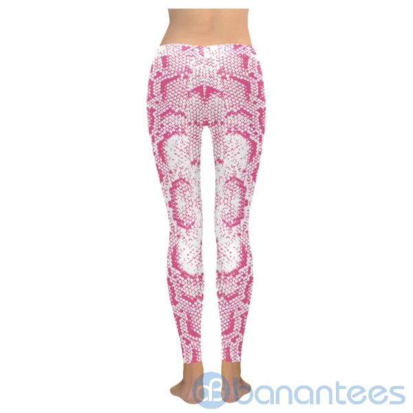 Pink Snakeskin Print Leggings For Women Product Photo