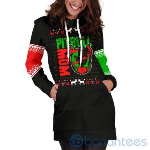 Pit Bull Mom Xmas Christmas Hoodie Dress For Women Product Photo