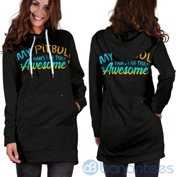 Pitbull Awesome Hoodie Dress For Women Product Photo