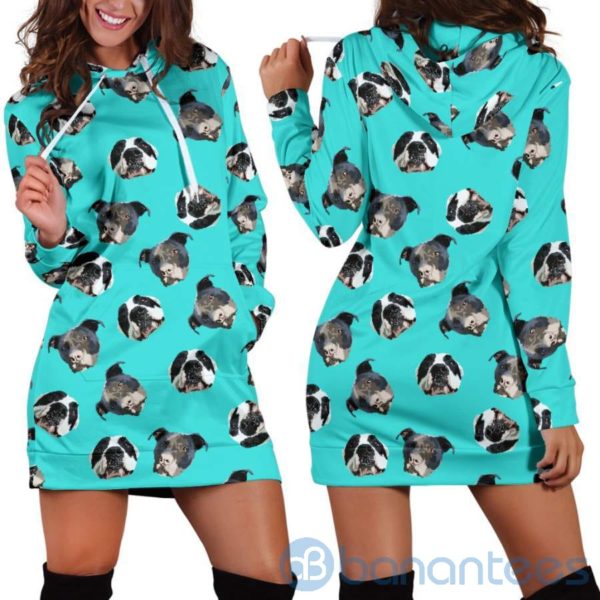 Pitbull Head Hoodie Dress For Women Product Photo