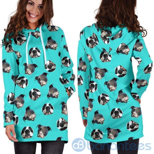 Pitbull Head Hoodie Dress For Women Product Photo