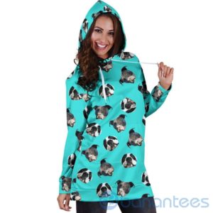 Pitbull Head Hoodie Dress For Women Product Photo