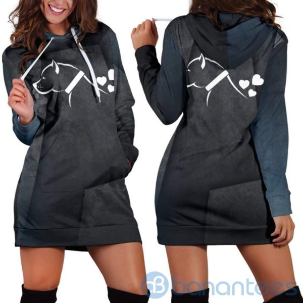 Pitbull Heart Hoodie Dress For Women Product Photo