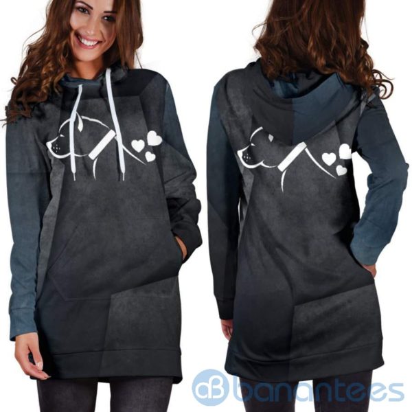 Pitbull Heart Hoodie Dress For Women Product Photo