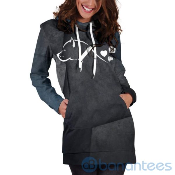 Pitbull Heart Hoodie Dress For Women Product Photo