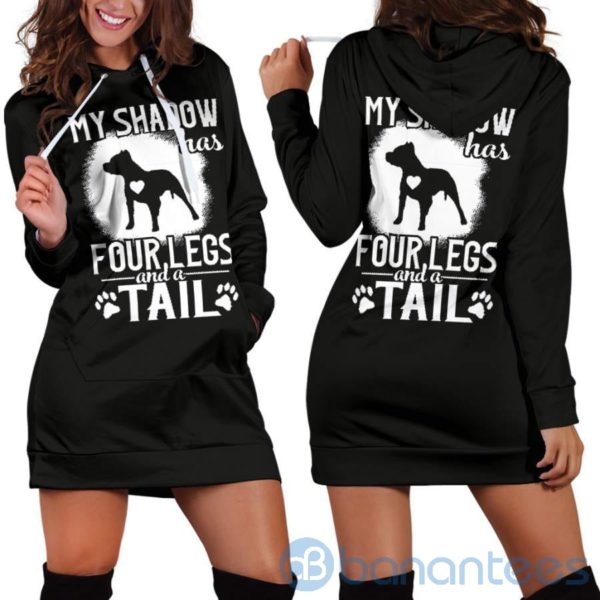 Pitbull My Shadow has Four Legs Hoodie Dress For Women Product Photo