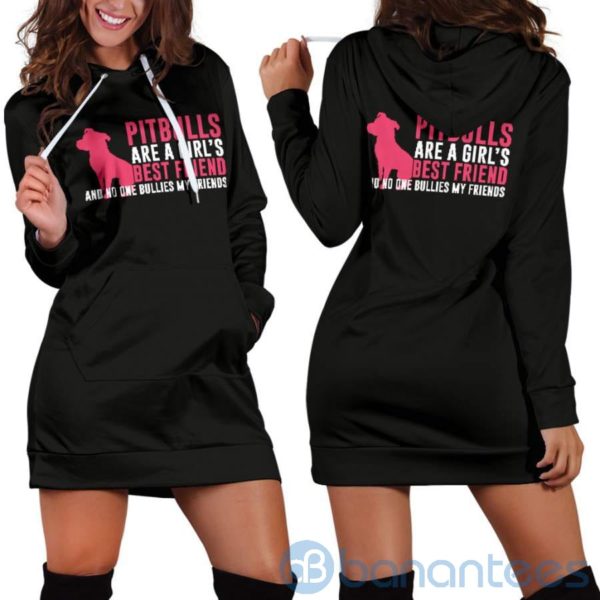Pitbulls A Girls Best Friend Hoodie Dress For Women Product Photo