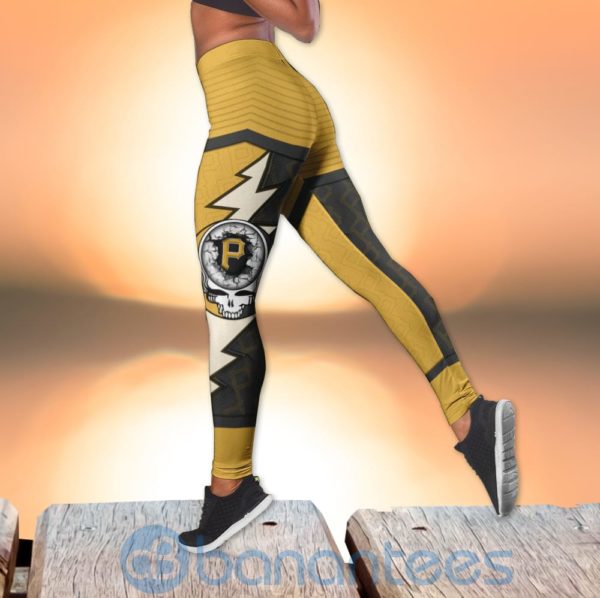 Pittsburgh Pirates Leggings And Criss Cross Tank Top For Women Product Photo