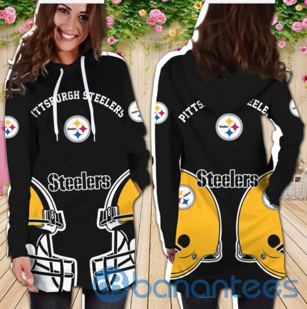 Pittsburgh Steelers All Over Printed 3D Hoodie Dress For Women Product Photo