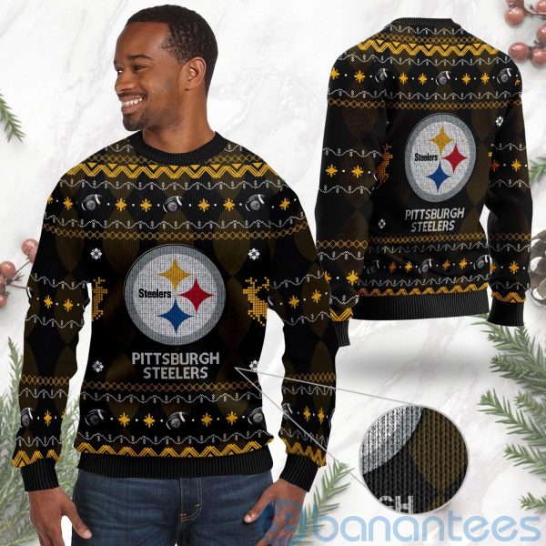 Pittsburgh Steelers American Football Black Ugly Christmas 3D Sweater Product Photo