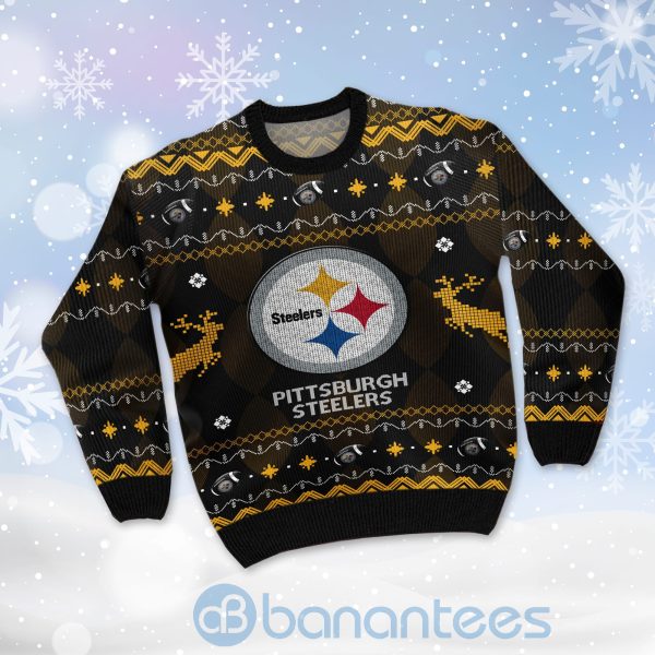 Pittsburgh Steelers American Football Black Ugly Christmas 3D Sweater Product Photo