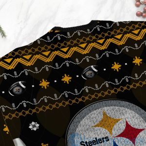 Pittsburgh Steelers American Football Black Ugly Christmas 3D Sweater Product Photo