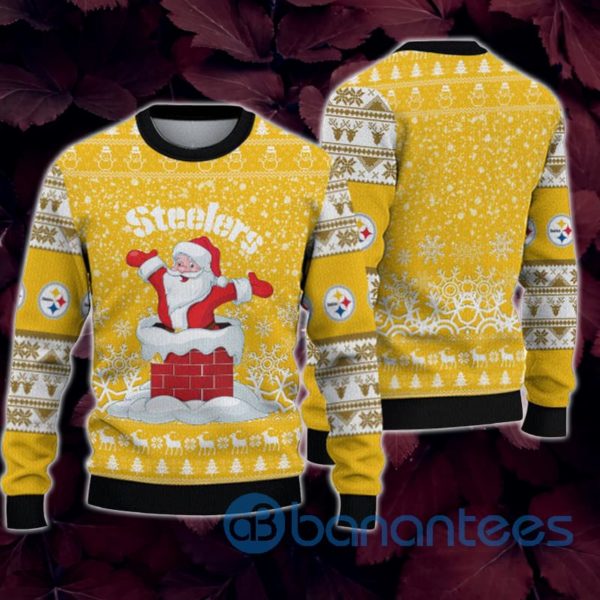 Pittsburgh Steelers Christmas Funny Santa Claus All Over Printed 3D Sweatshirt Product Photo