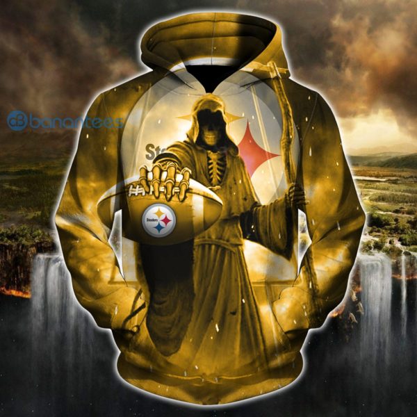 Pittsburgh Steelers Death Skull All Over Printed 3D Hoodie Zip Hoodie Product Photo