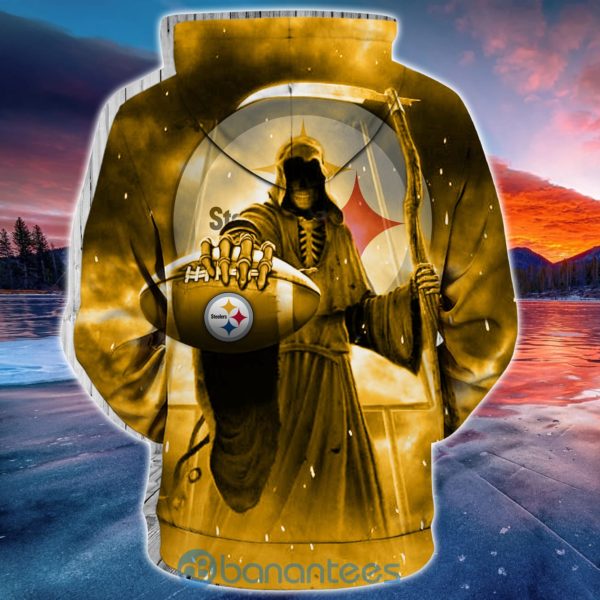 Pittsburgh Steelers Death Skull All Over Printed 3D Hoodie Zip Hoodie Product Photo